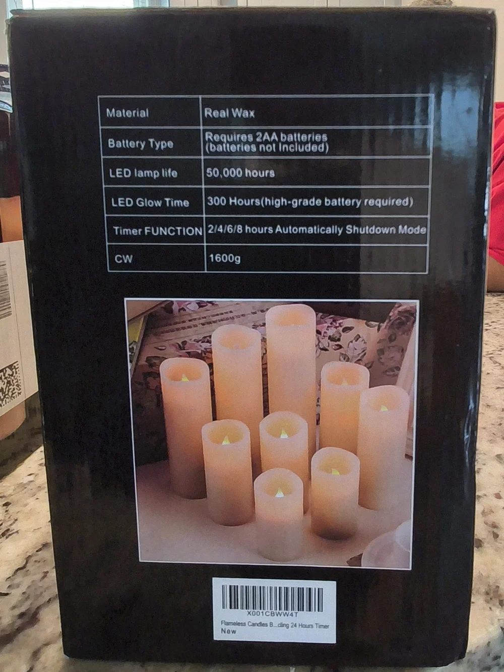 Flameless LED Candle Set (2 Boxes) - Amber Brown Real Wax (6 Pack Each)